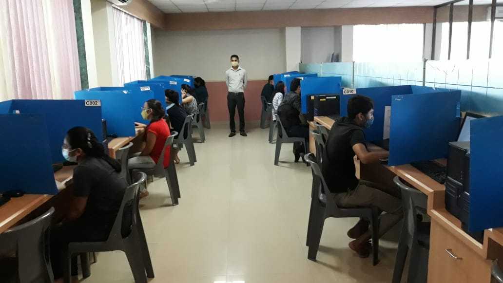 Students at an exam centre for 3rd NATA exam